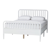 Baxton Studio Lucera 6-Drawer Platform Bed with Bobbin Frame, Queen, White